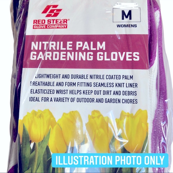 NEW NITRILE PALM GARDENING GLOVES 5 Pairs Women’s NWOT - Picture 2 of 11